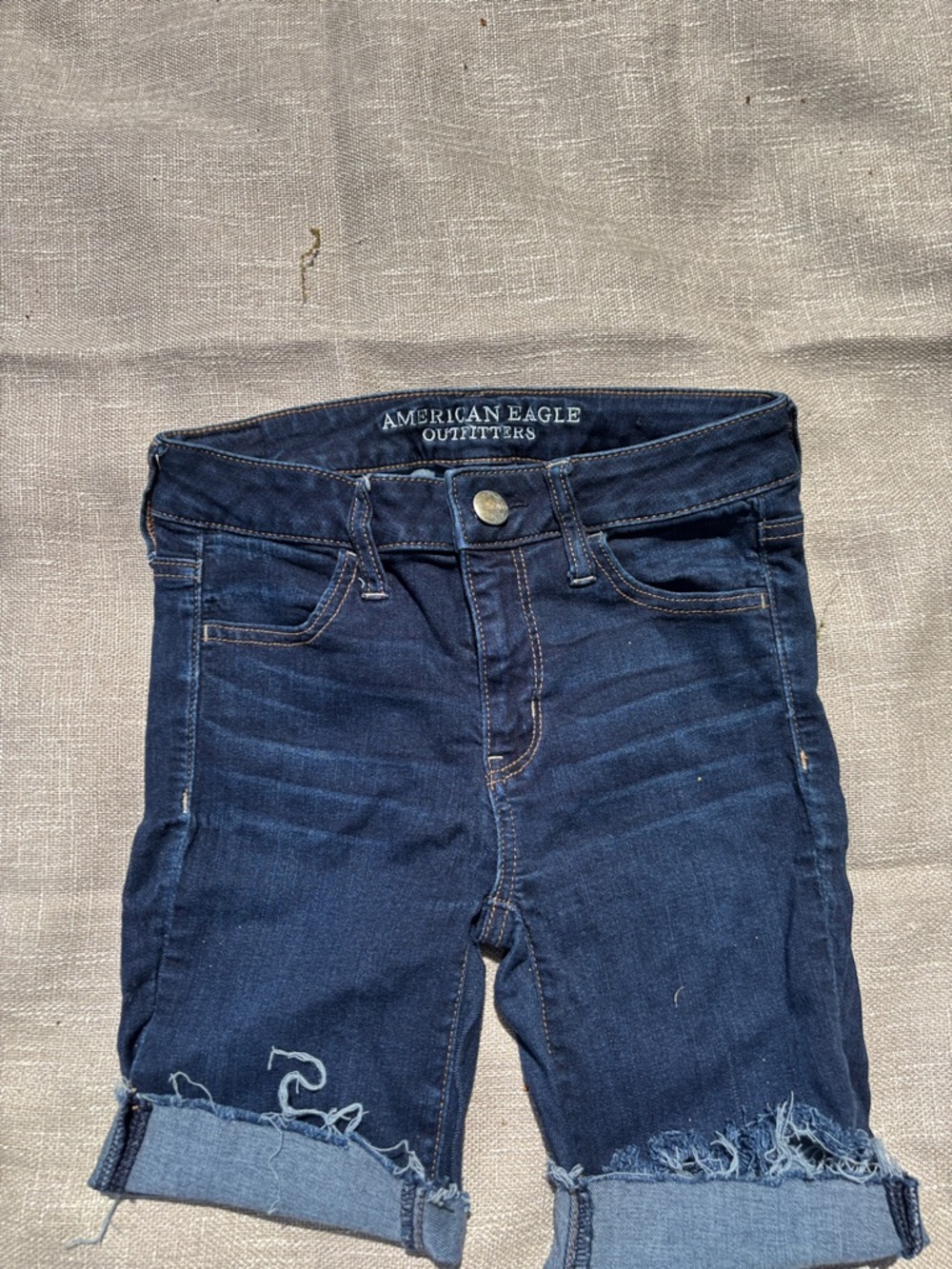American Eagle Outfitters Dark Blue Denim Boyfriend Bermuda Shorts